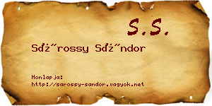 Sárossy Sándor névjegykártya