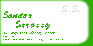 sandor sarossy business card