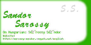 sandor sarossy business card